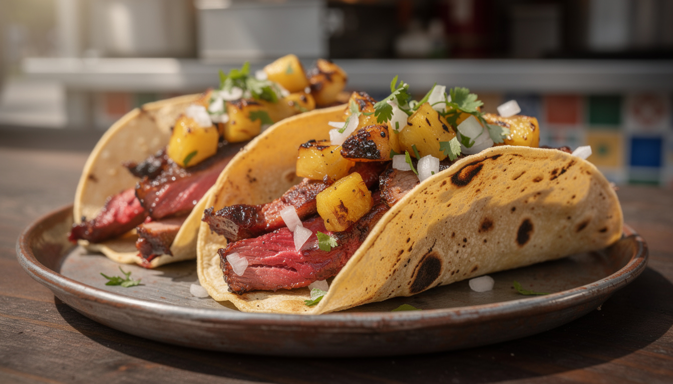 Tacos al pastor : la marinade et une cuisson adaptée à la maison découvrez comment préparer des tacos al pastor authentiques à la maison avec une marinade savoureuse et une cuisson parfaite pour des saveurs traditionnelles mexicaines.