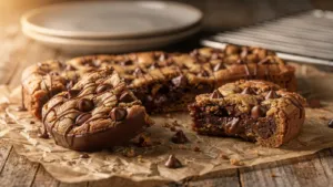 Barres cookies au chocolat au lait : une recette à la vergeoise pour le goûter