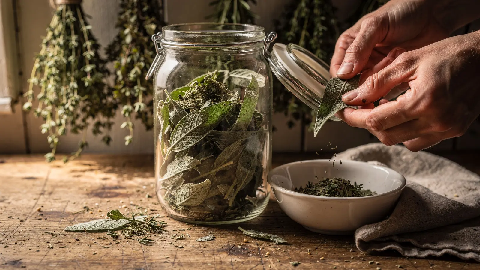 Comment faire sécher vos herbes du jardin et les conserver en bocal Comment faire sécher vos herbes du jardin et les conserver en bocal