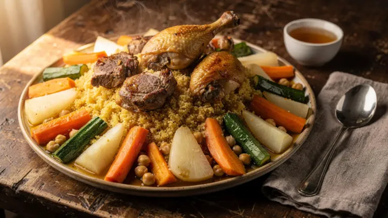 Couscous marocain : la recette à l’agneau, au poulet et aux légumes