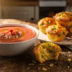 Gaspacho classique et gâteaux salés au cheddar et aux jalapeños : la recette