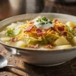 Soupe au chou et aux pommes de terre : une recette garnie de cheddar et de bacon