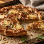 Tarte rustique aux oignons caramélisés et au comté : une recette sans moule
