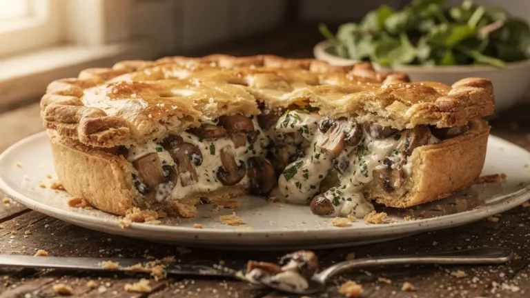 Tourte aux champignons : une recette à la pâte brisée, à la crème et aux herbes Tourte aux champignons : une recette à la pâte brisée, à la crème et aux herbes