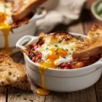 Œufs cocotte à la tomate et au fromage : une recette au four à servir avec des mouillettes