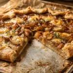 Une tarte rustique aux oignons caramélisés et au comté, à préparer sans moule